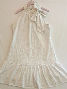 Vineyard Vines 144th Kentucky Derby Shoulder Tie Neck Ruffled Dress Midi Length